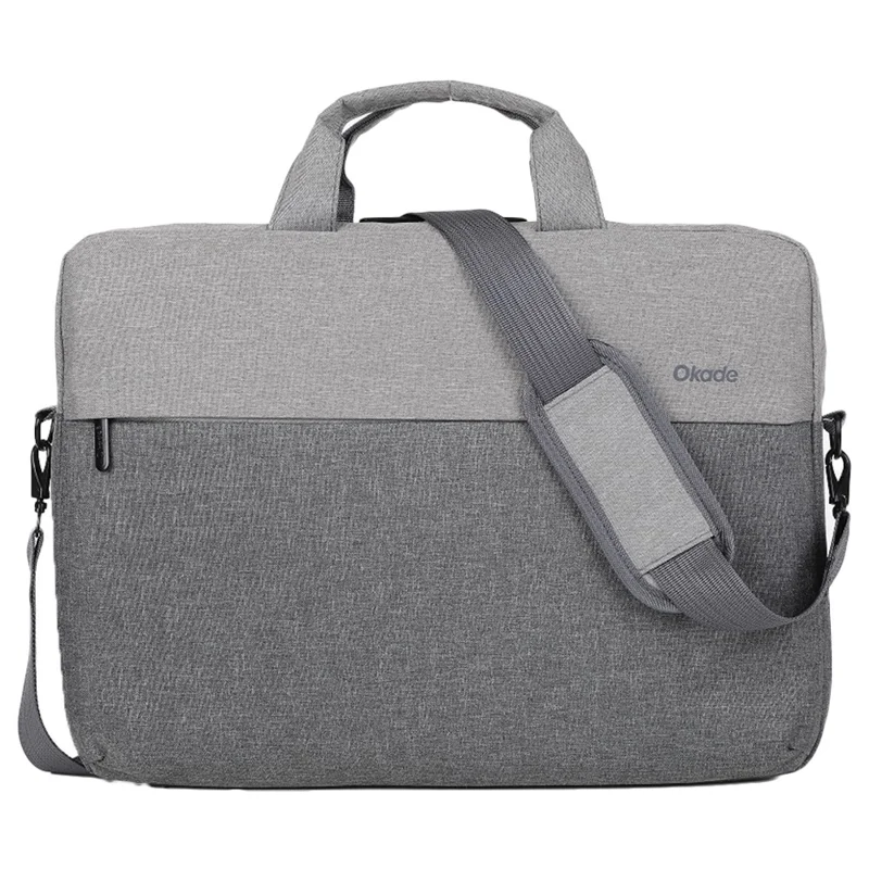 OKADE T52 15.6-inch Laptop Bag Shoulder Handbag Waterproof Notebook Pouch (With Shoulder Strap) - Light Grey
