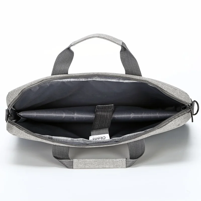 OKADE T52 15.6-inch Laptop Bag Shoulder Handbag Waterproof Notebook Pouch (With Shoulder Strap) - Light Grey