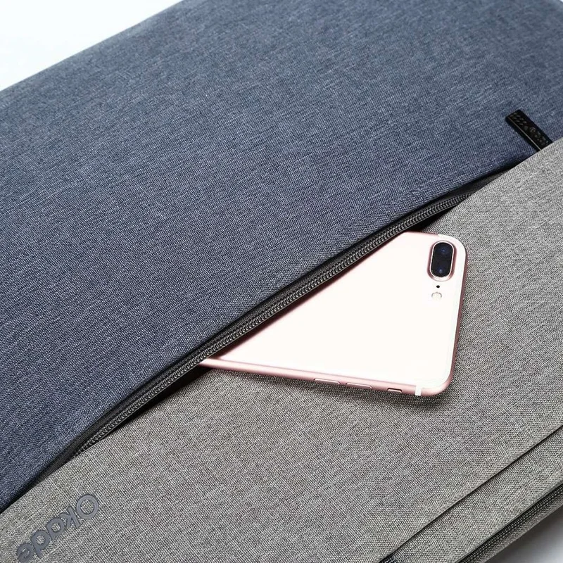 OKADE T52 15.6-inch Laptop Bag Shoulder Handbag Waterproof Notebook Pouch (With Shoulder Strap) - Light Grey