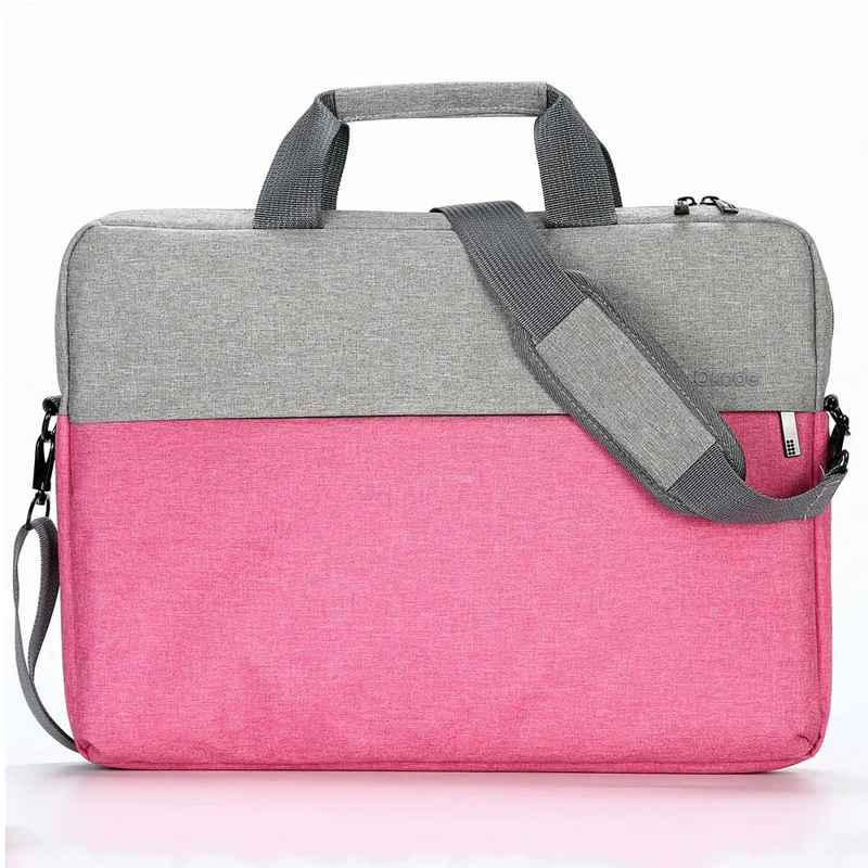 OKADE T52 15.6-inch Laptop Bag Shoulder Handbag Waterproof Notebook Pouch (with Shoulder Strap) - Pink