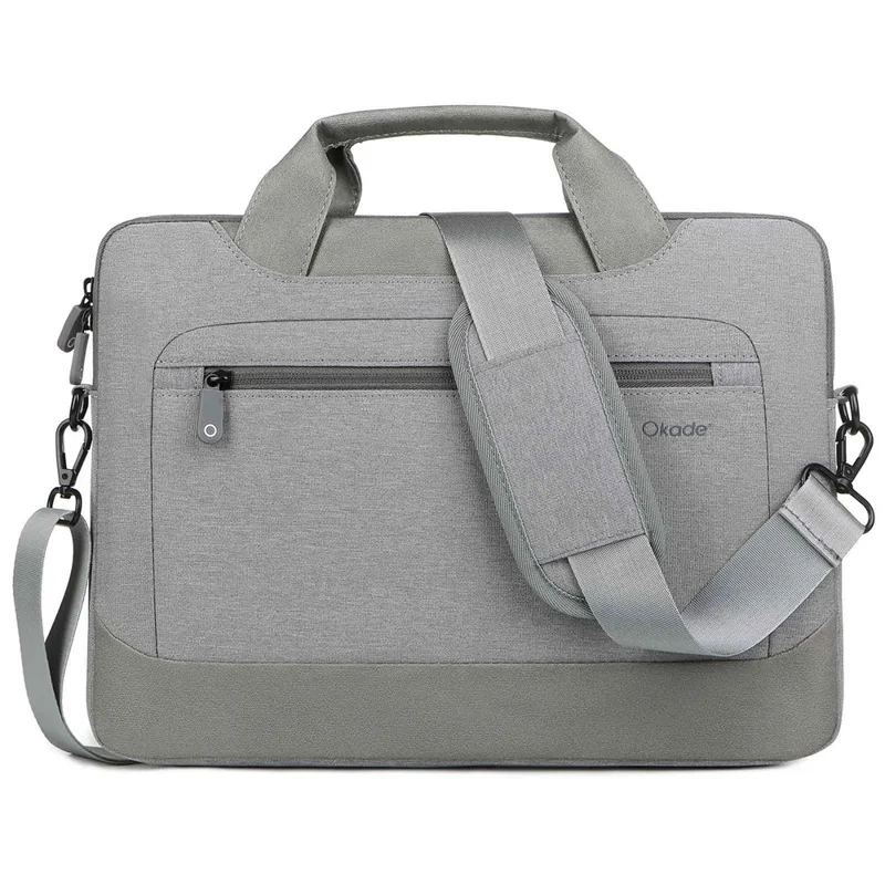 OKADE T62 Notebook Handbag for 15.4-16inch Laptop Shockproof Air Cushion Lining Protective Bag Storage Pouch (with Shoulder Strap) - Light Grey