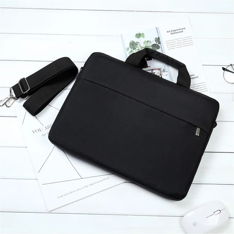OKADE B022 15.6inch Notebook Soft Lining Protective Bag Anti-drop Laptop Handbag (with Shoulder Strap) - Black