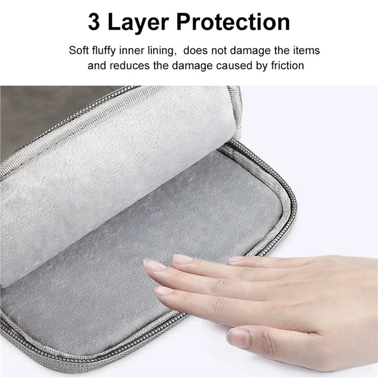 Custodia da Trasporto Con Cerniera HWL7018 HWL7018 Per Ipad da 9,7-11 Pollici Tablet a Prova di Graffio Con Cinturino - Grigio