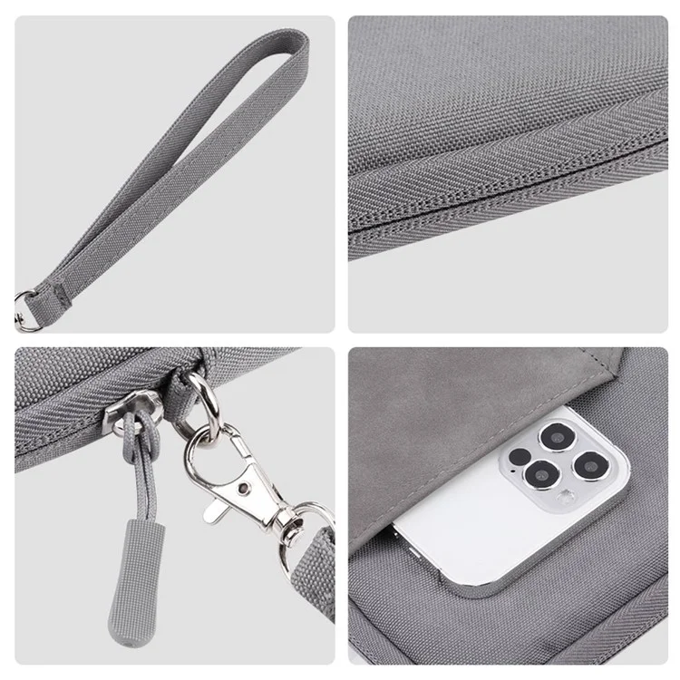 Custodia da Trasporto Con Cerniera HWL7018 HWL7018 Per Ipad da 9,7-11 Pollici Tablet a Prova di Graffio Con Cinturino - Grigio