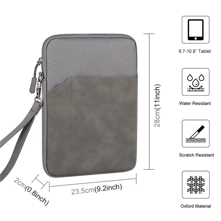 Custodia da Trasporto Con Cerniera HWL7018 HWL7018 Per Ipad da 9,7-11 Pollici Tablet a Prova di Graffio Con Cinturino - Grigio