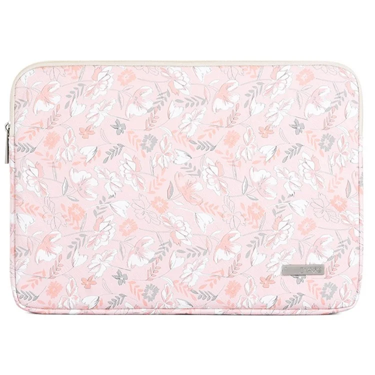 CANVASARTISAN G4-01 14-Zoll-Notebook-Spritzwasserschutzullige Schutzhülle mit Blumen- und Blättermuster, tragbare Laptoptasche mit Reißverschluss