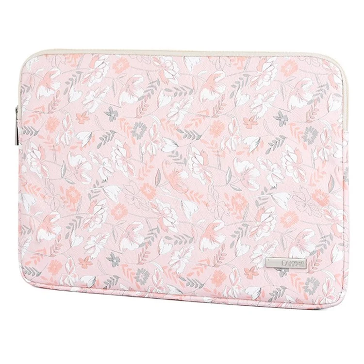 CANVASARTISAN G4-01 14-Zoll-Notebook-Spritzwasserschutzullige Schutzhülle mit Blumen- und Blättermuster, tragbare Laptoptasche mit Reißverschluss