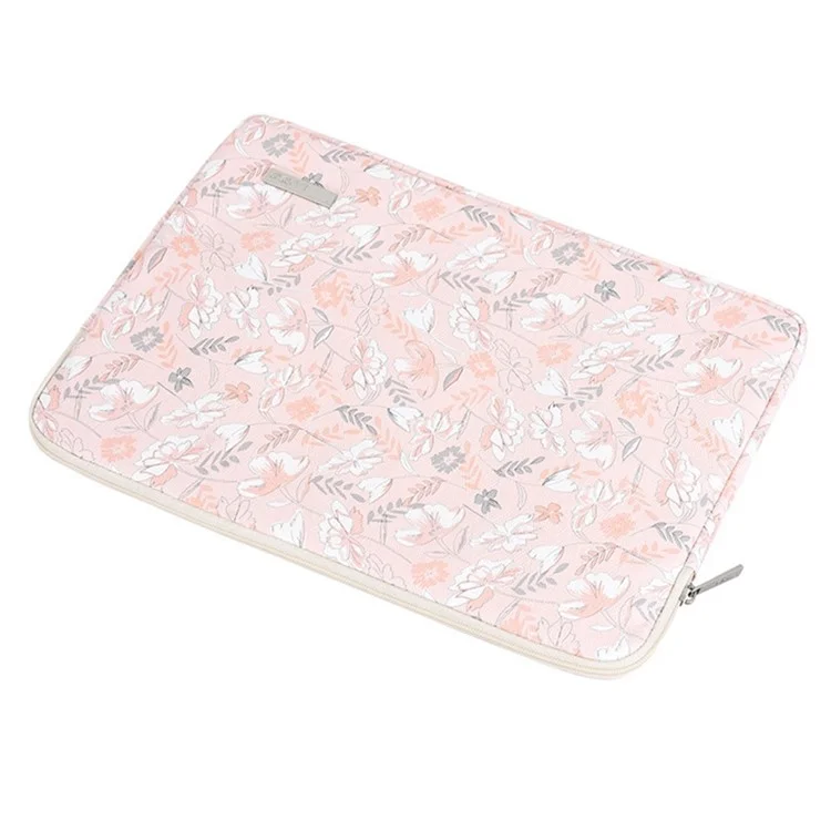 CANVASARTISAN G4-01 14-Zoll-Notebook-Spritzwasserschutzullige Schutzhülle mit Blumen- und Blättermuster, tragbare Laptoptasche mit Reißverschluss