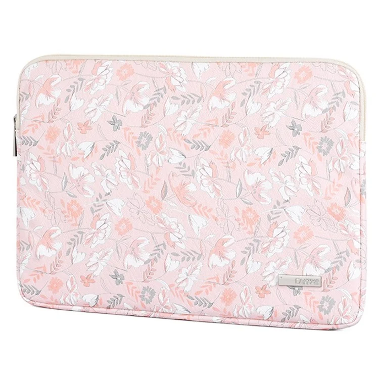 CANVASARTISAN G4-01 13-inch Laptop PU Leather Storage Bag Flower and Leaves Print Notebook Protective Sleeve
