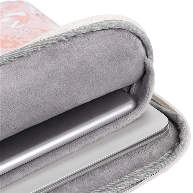 CANVASARTISAN G4-01 13-inch Laptop PU Leather Storage Bag Flower and Leaves Print Notebook Protective Sleeve