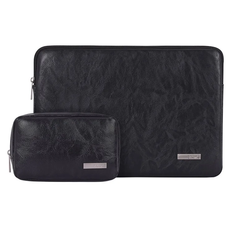 CANVASARTISAN  L38-T0311 Anti-Scratch Sleeve Bag for 13 inch PU Leather Laptops Carry Case Portable Slim Case with Small Bag - Black