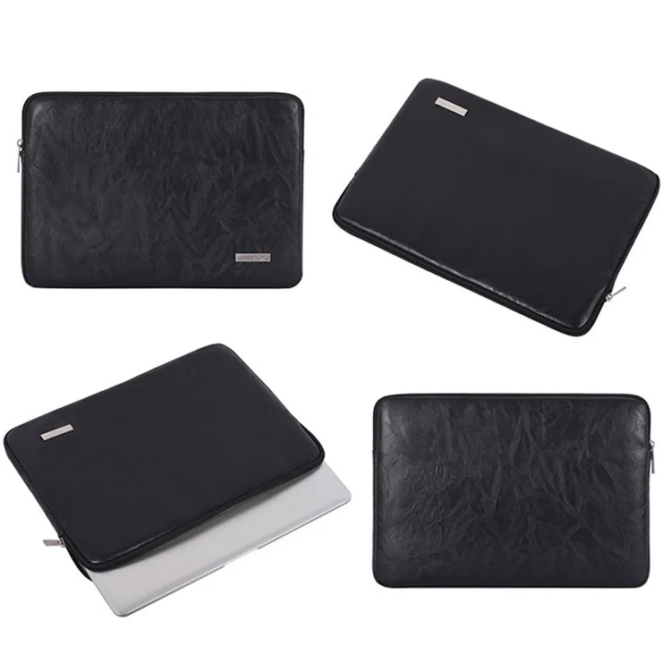 CANVASARTISAN  L38-T0311 Anti-Scratch Sleeve Bag for 13 inch PU Leather Laptops Carry Case Portable Slim Case with Small Bag - Black