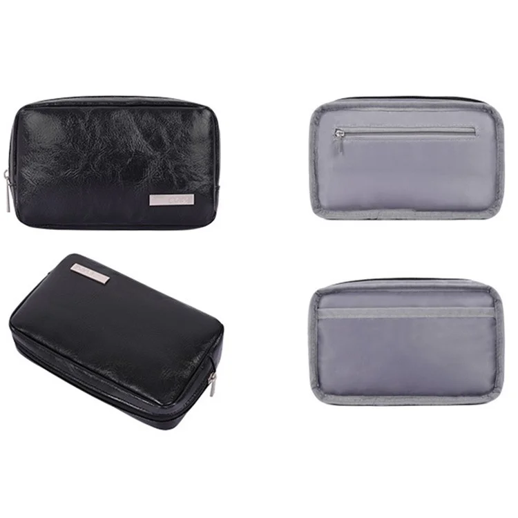 CANVASARTISAN  L38-T0311 Anti-Scratch Sleeve Bag for 13 inch PU Leather Laptops Carry Case Portable Slim Case with Small Bag - Black
