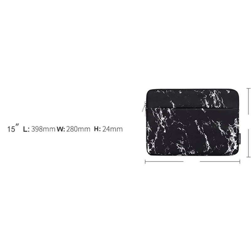 CANVASARTISAN H32-11 15-inch Laptop Portable Zipper Bag Anti-drop Printed Notebook Protective Sleeve - White