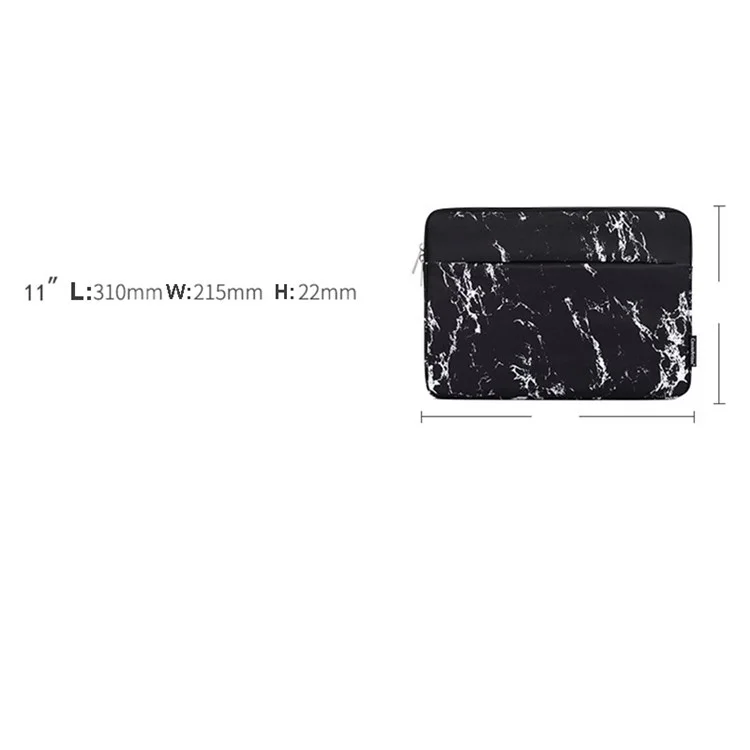 CANVASARTISAN H32-11 sac de transport pour ordinateur portable de 11 pouces, housse de protection imprimée pour ordinateur portable étanche - Noir