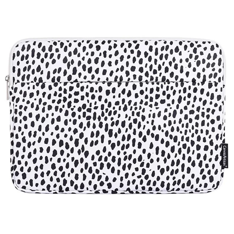 CANVASARTISAN H36-11 12-inch Laptop Soft Lining Protective Sleeve Black Spotted Notebook Carrying Bag