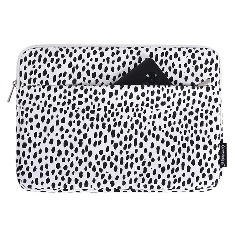 CANVASARTISAN H36-11 12-inch Laptop Soft Lining Protective Sleeve Black Spotted Notebook Carrying Bag