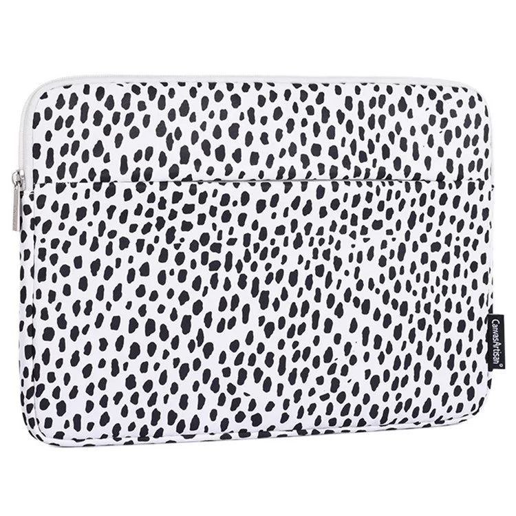 CANVASARTISAN H36-11 12-inch Laptop Soft Lining Protective Sleeve Black Spotted Notebook Carrying Bag