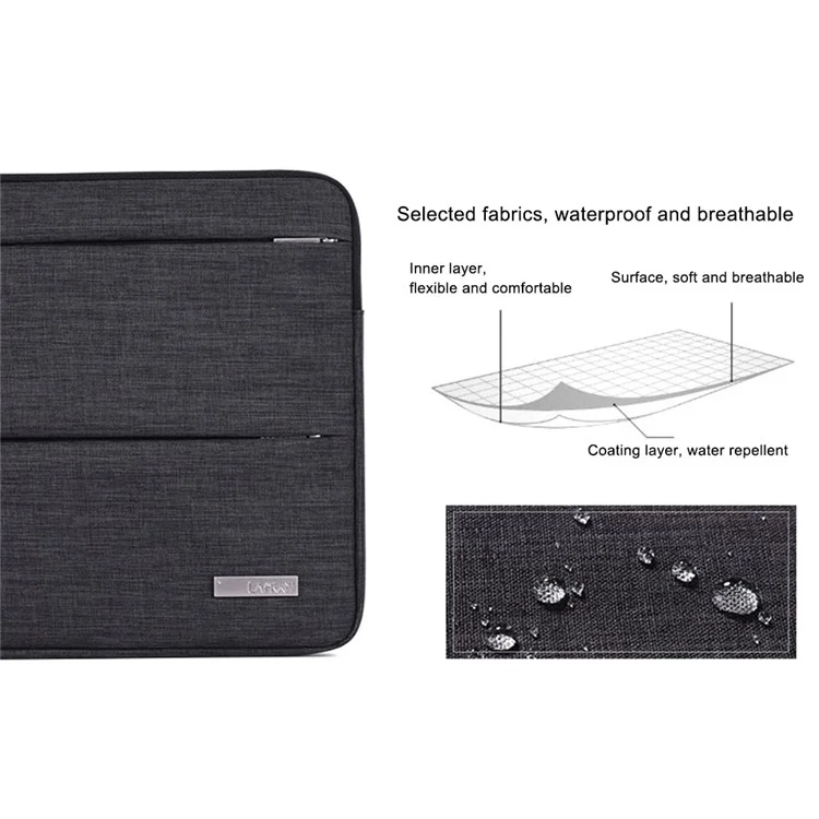 CANVASARTISAN L2-08 11-inch Notebook Sac de transport antichoc Sac étanche pour ordinateur portable avec fermeture éclair (avec poignée) - Noir