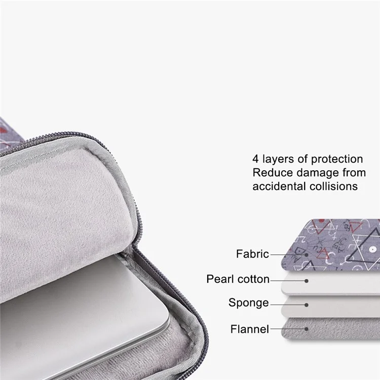 CANVASARTISAN H26-01 12-inch Laptop Geometric Print Soft Lining Carrying Bag Notebook Protective Sleeve
