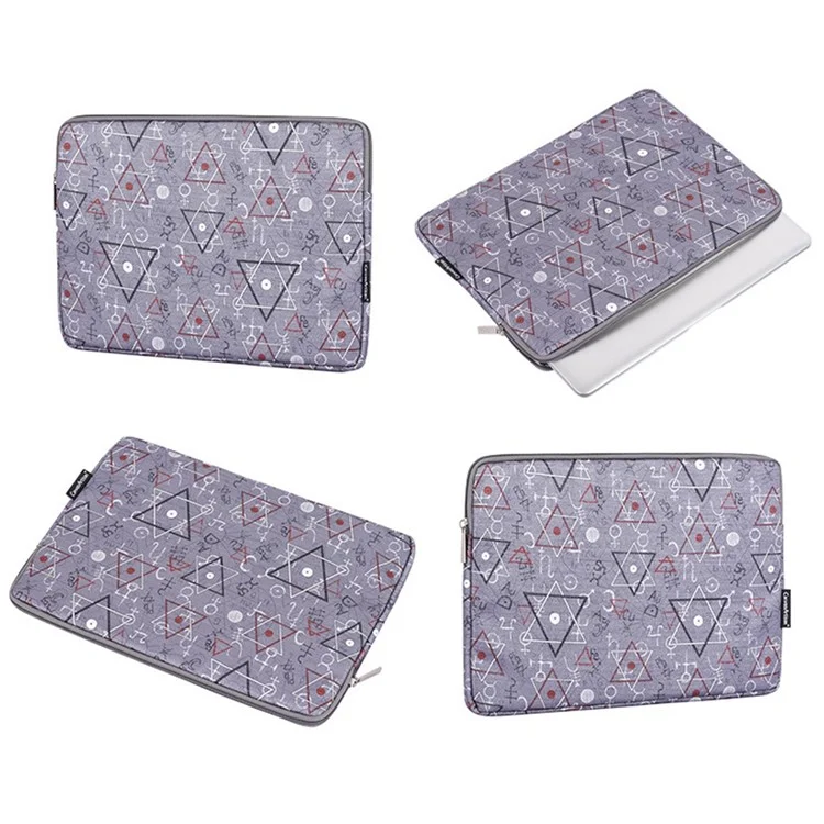 CANVASARTISAN H26-01 12-inch Laptop Geometric Print Soft Lining Carrying Bag Notebook Protective Sleeve