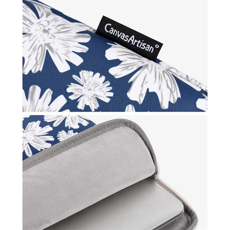 CANVASARTISAN H34-01 12-inch Laptop Flower Print Soft Lining Carrying Bag Notebook Zipper Pouch