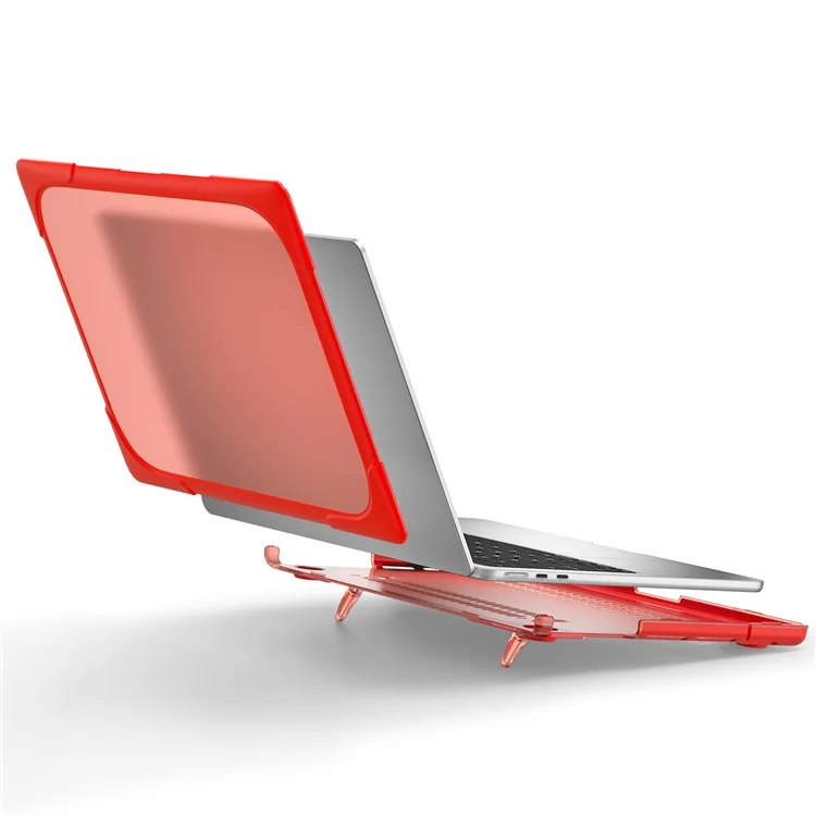 Laptop Case for MacBook Air 13 inch (2025) / (2024) / (2022) A2681 Protective Case Notebook Computer Anti-Scratch Cover with Stand - Red