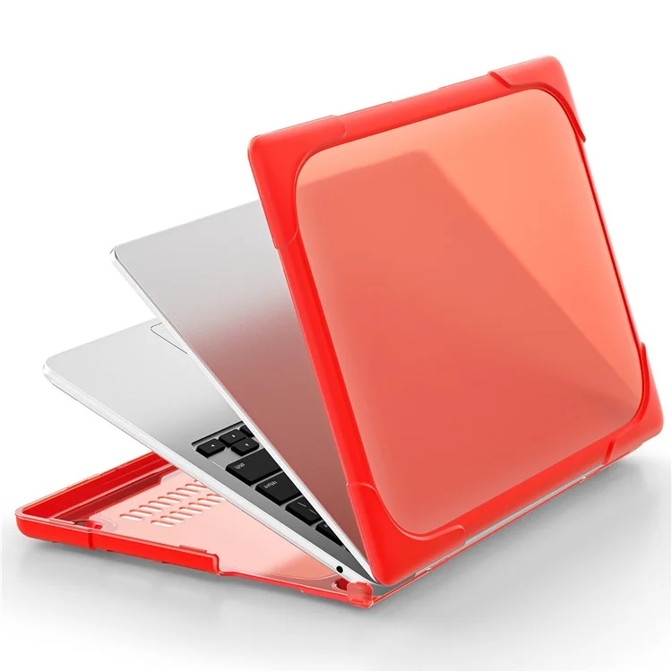 Laptop Case for MacBook Air 13 inch (2025) / (2024) / (2022) A2681 Protective Case Notebook Computer Anti-Scratch Cover with Stand - Red
