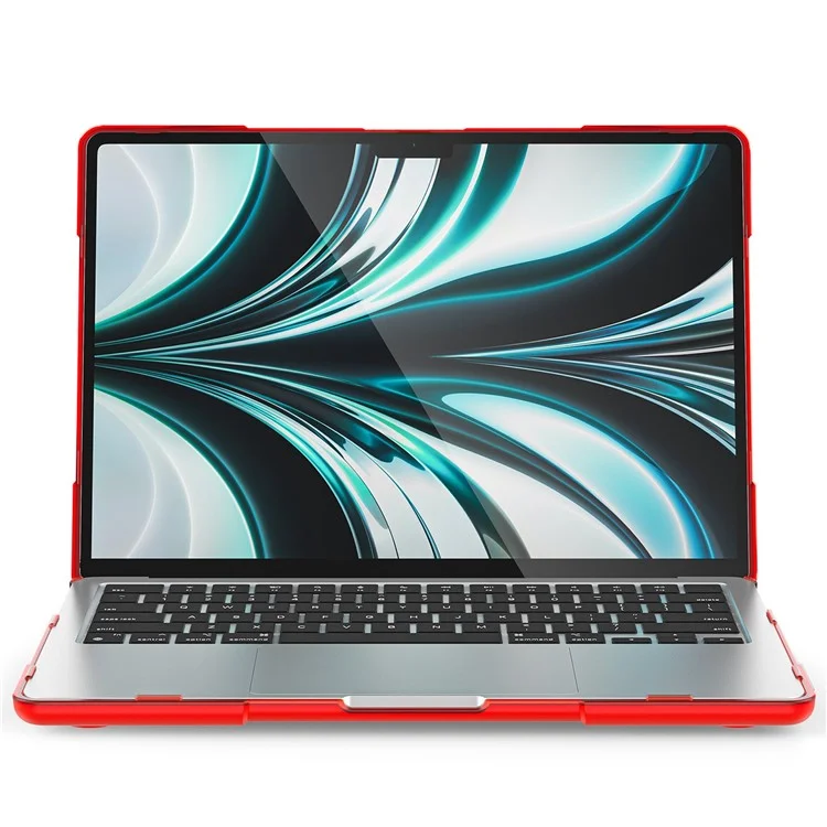 Laptop Case for MacBook Air 13 inch (2025) / (2024) / (2022) A2681 Protective Case Notebook Computer Anti-Scratch Cover with Stand - Red