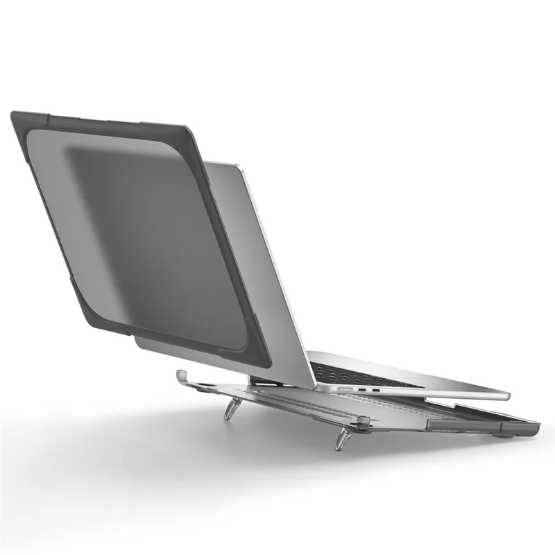 Laptop Case for MacBook Air 13 inch (2026) A3449 / (2025) A3240 / (2024) A3113 / (2022) A2681 Protective Case Notebook Computer Anti-Scratch Cover with Stand - Grey
