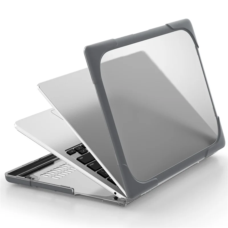 Laptop Case for MacBook Air 13 inch (2026) A3449 / (2025) A3240 / (2024) A3113 / (2022) A2681 Protective Case Notebook Computer Anti-Scratch Cover with Stand - Grey