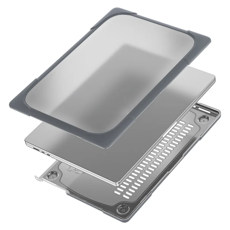 Laptop Case for MacBook Air 13 inch (2026) A3449 / (2025) A3240 / (2024) A3113 / (2022) A2681 Protective Case Notebook Computer Anti-Scratch Cover with Stand - Grey