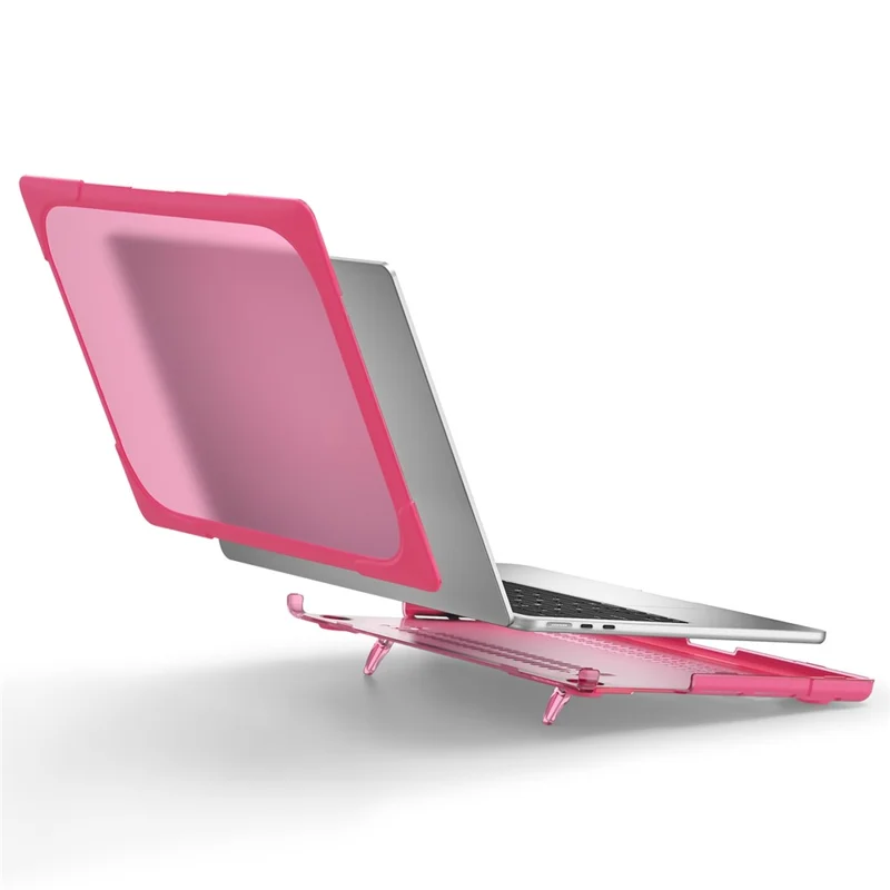 Laptop Case for MacBook Air 13 inch (2026) A3449 / (2025) A3240 / (2024) A3113 / (2022) A2681 Protective Case Notebook Computer Anti-Scratch Cover with Stand - Rose