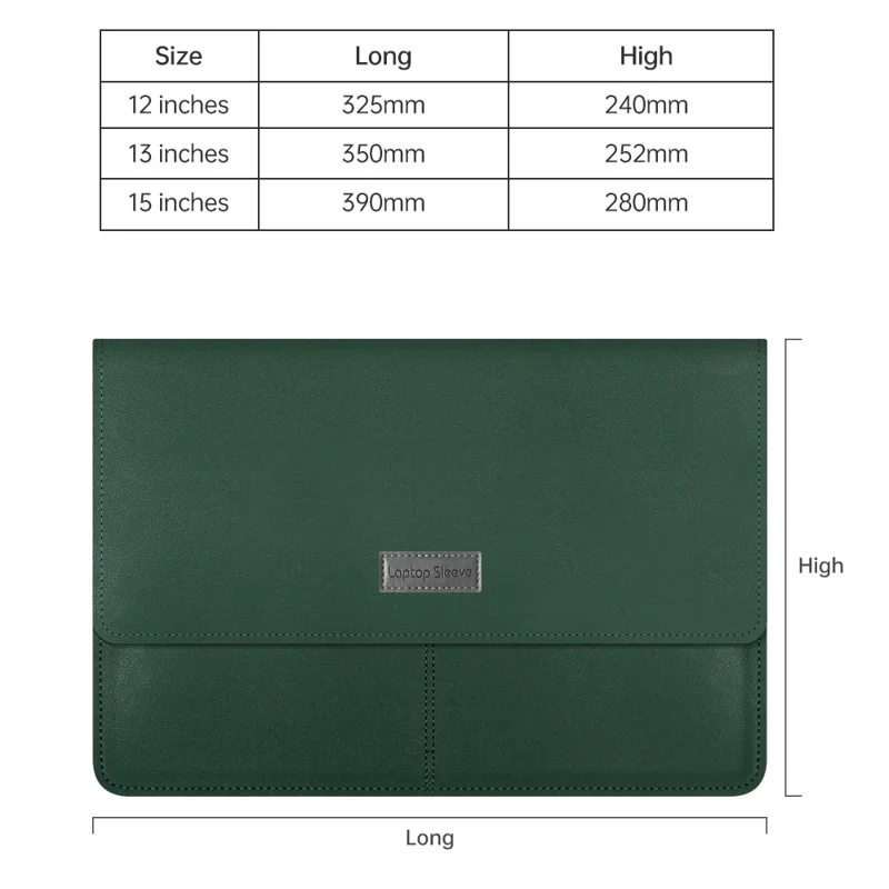 15 Inch Multifunction Laptop Sleeve for MacBook Large PU Leather Mouse Pad Notebook Computer Storage Pouch Handbag - Yellow