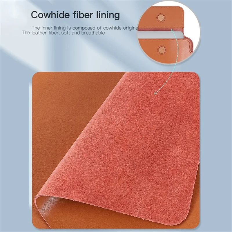 SS07 Laptop Sleeve for 13 inch Notebook, Cowhide Leather Waterproof Cover Horizontal Style Notebook Computer Case - Black