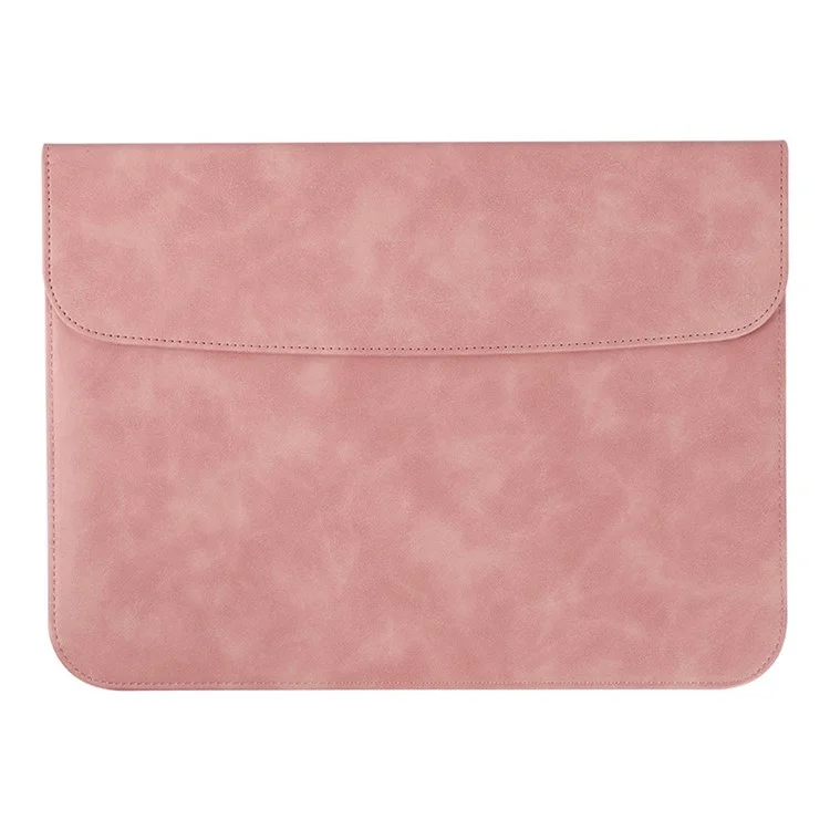 SS13 13 Inch Notebook Computer Carrying Pouch Lightweight Thin Laptop Sleeve Bag Ultra-thin PU Leather Mouse Pad - Pink