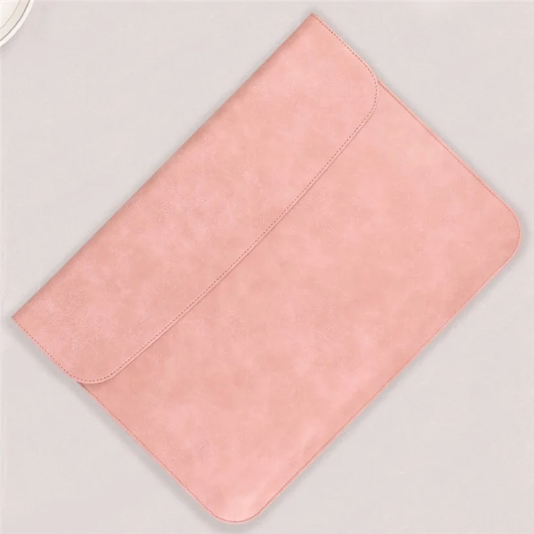 SS13 13 Inch Notebook Computer Carrying Pouch Lightweight Thin Laptop Sleeve Bag Ultra-thin PU Leather Mouse Pad - Pink