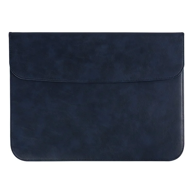 SS13 13 Inch Notebook Computer Carrying Pouch Lightweight Thin Laptop Sleeve Bag Ultra-thin PU Leather Mouse Pad - Dark Blue
