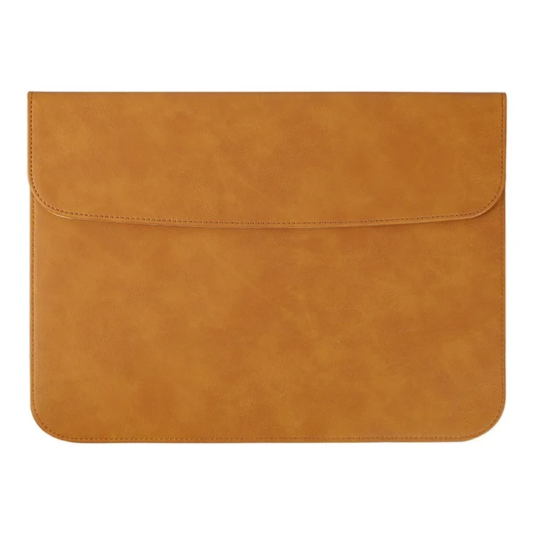 SS13 13 Inch Notebook Computer Carrying Pouch Lightweight Thin Laptop Sleeve Bag Ultra-thin PU Leather Mouse Pad - Brown