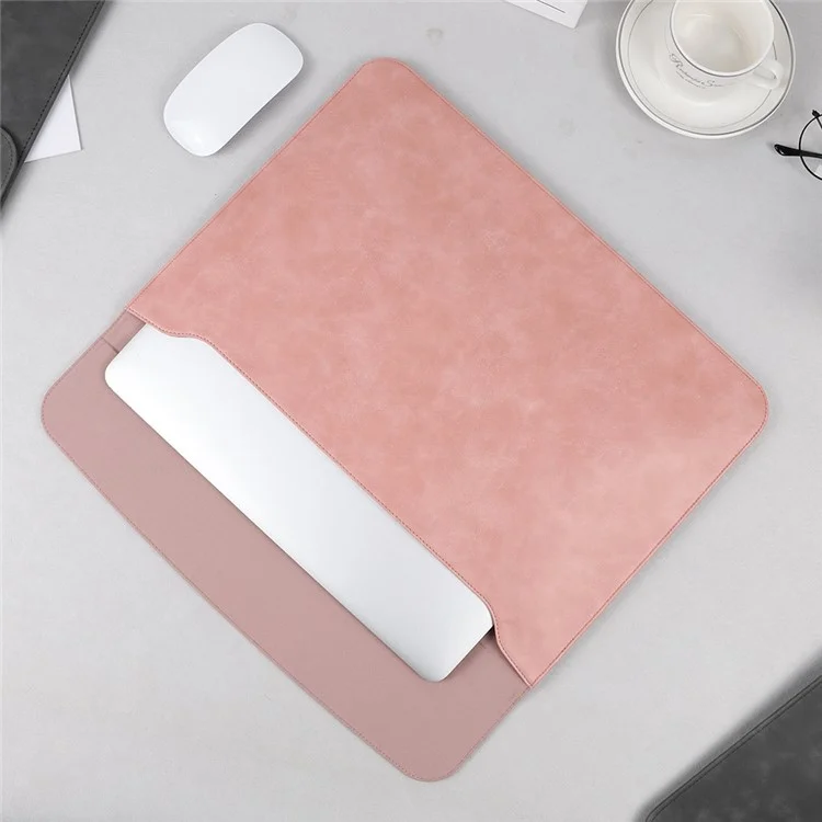 SS13 13 Inch Notebook Computer Carrying Pouch Lightweight Thin Laptop Sleeve Bag Ultra-thin PU Leather Mouse Pad - Sky Blue