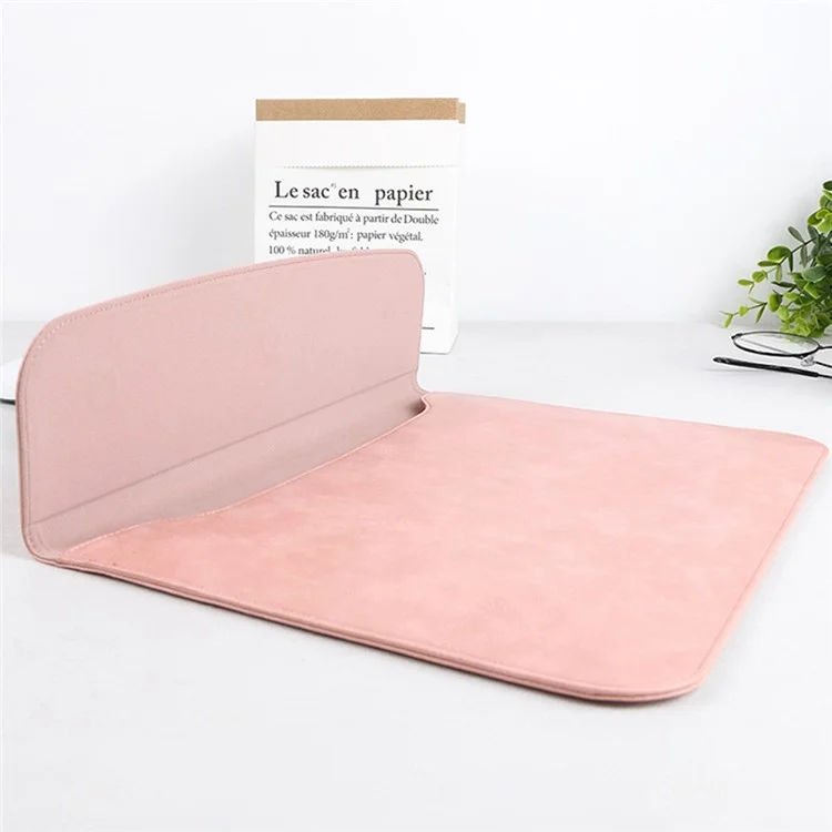 SS13 13 Inch Notebook Computer Carrying Pouch Lightweight Thin Laptop Sleeve Bag Ultra-thin PU Leather Mouse Pad - Sky Blue