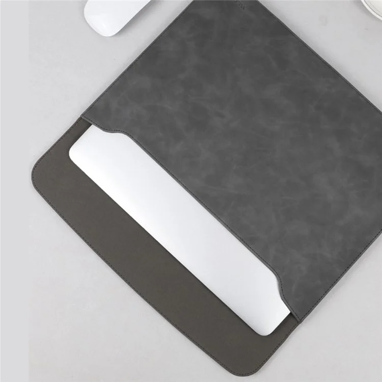 SS13 13 Inch Notebook Computer Carrying Pouch Lightweight Thin Laptop Sleeve Bag Ultra-thin PU Leather Mouse Pad - Sky Blue