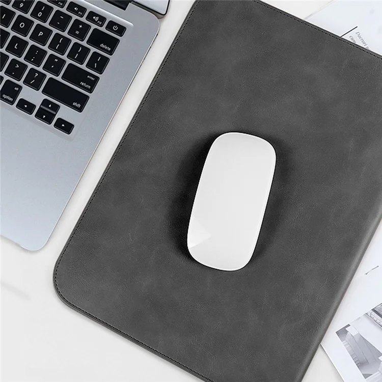 SS13 13 Inch Notebook Computer Carrying Pouch Lightweight Thin Laptop Sleeve Bag Ultra-thin PU Leather Mouse Pad - Sky Blue