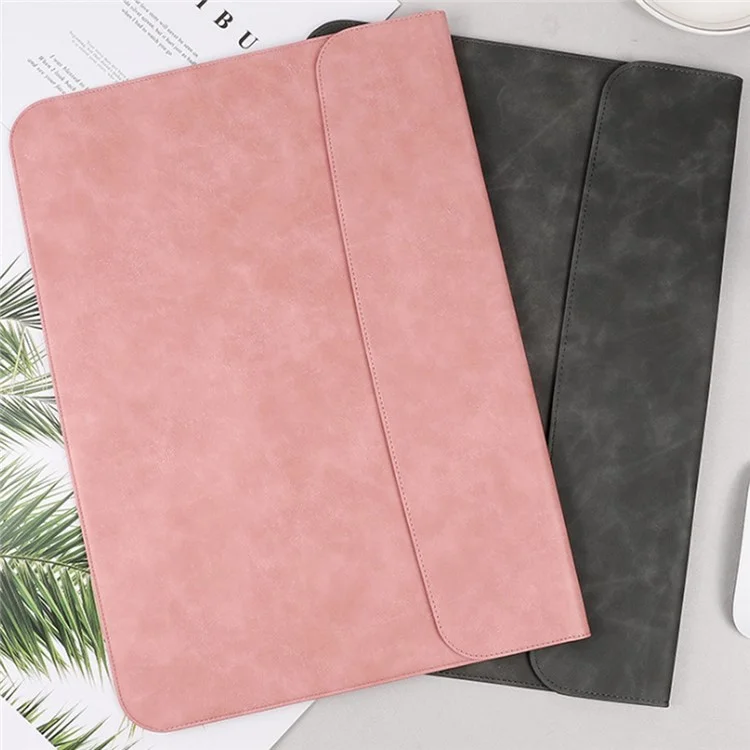 SS13 13 Inch Notebook Computer Carrying Pouch Lightweight Thin Laptop Sleeve Bag Ultra-thin PU Leather Mouse Pad - Sky Blue