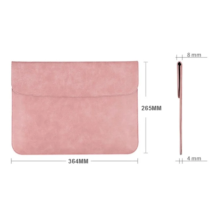 SS13 13,3 Polegadas Laptop Anti-arranhão PU Couather Ultra-slim Notebook Bolsa de Transporte de Mouse Liso de Mouse Liso - Rosa