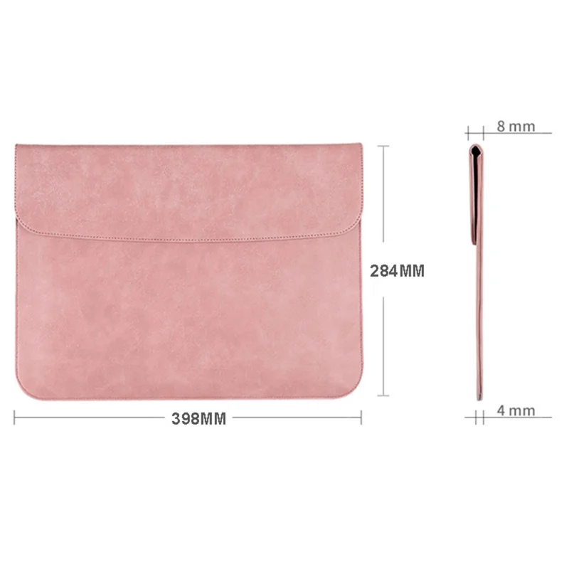 SS13 15.4 Inch Laptop Case Sleeve Waterproof PU Leather Mouse Pad Notebook Computer Pouch Mouse Mat Thin Bag - Dark Blue