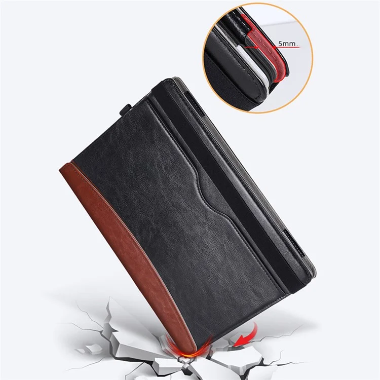 Funda de la caja del portátil SS-26 para Microsoft Surface Laptop 1 / 2 / 3 / 4 de 13.5 pulgadas, funda de piel de poliuretano para portátil con soporte - Mezcla de cuero / Negro+Marrón
