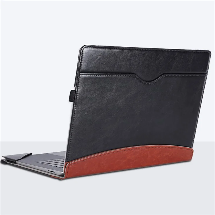 Funda de la caja del portátil SS-26 para Microsoft Surface Laptop 1 / 2 / 3 / 4 de 13.5 pulgadas, funda de piel de poliuretano para portátil con soporte - Mezcla de cuero / Negro+Marrón