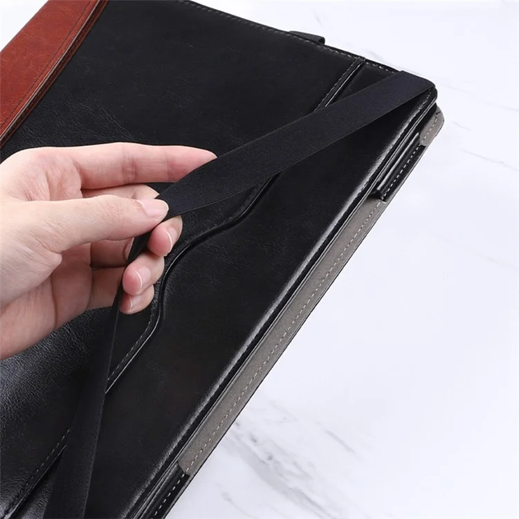 Funda de la caja del portátil SS-26 para Microsoft Surface Laptop 1 / 2 / 3 / 4 de 13.5 pulgadas, funda de piel de poliuretano para portátil con soporte - Mezcla de cuero / Negro+Marrón