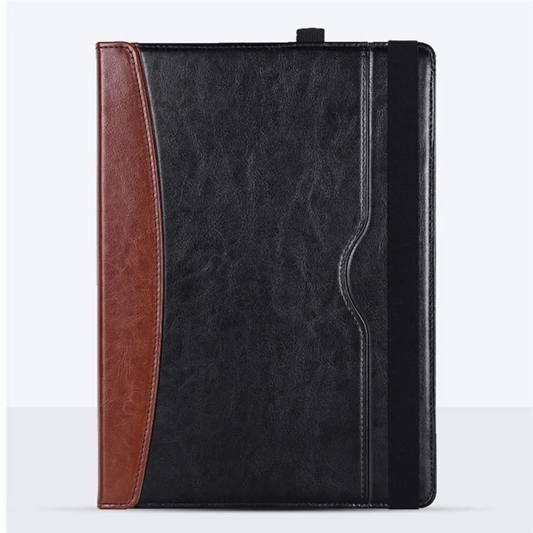 Funda de la caja del portátil SS-26 para Microsoft Surface Laptop 1 / 2 / 3 / 4 de 13.5 pulgadas, funda de piel de poliuretano para portátil con soporte - Mezcla de cuero / Negro+Marrón